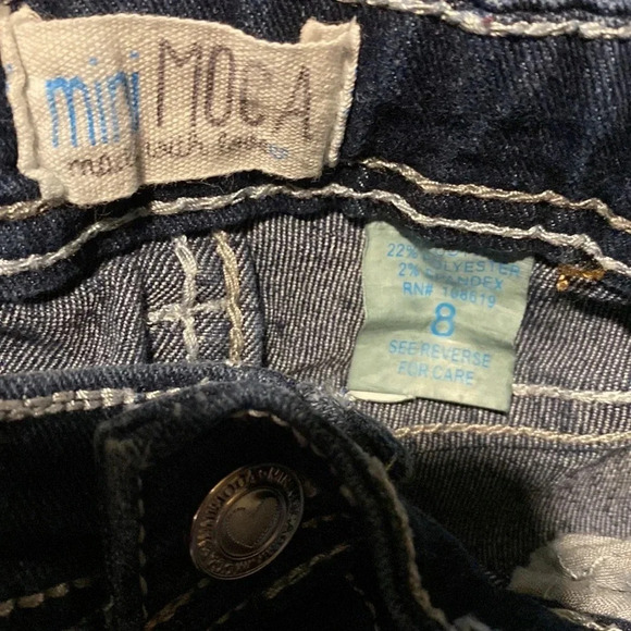 MINI MOCA EUC GIRLS JEANS DENIM OANTS BOTTOMS GIRL SUMMER CASUAL WINTER SIZR 8 - Picture 5 of 6